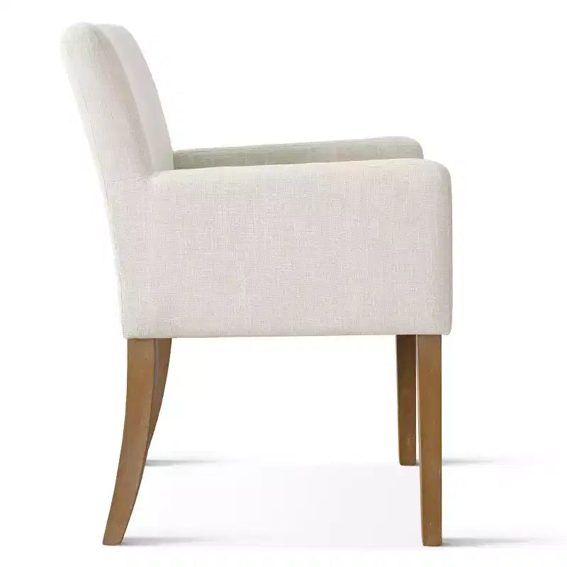 Set di 6 sedie da pranzo imbottite con braccioli, poltrone moderne in lino con gambe in legno, sedie occasionali per sala da pranzo, soggiorno - Panipeachy