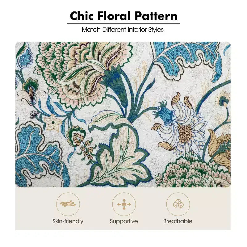 Poltrona Araceli Tradizionale in Legno Imbottita Floreale con Schienale Alto e Borchie | ART OF LIVING DESIGNS