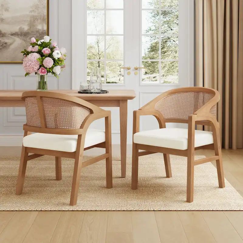 Christopher Knight Home - Sedia da pranzo imbottita in canna (Set di 2)