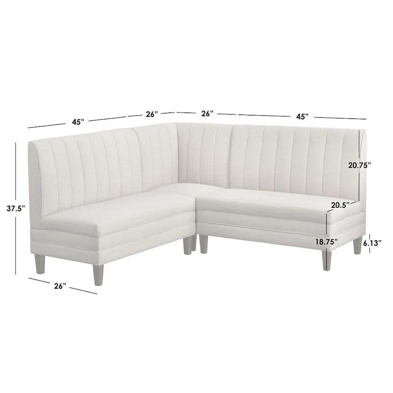 Set Panca Imbottita a Schienale Canaletto 3 Pezzi Kerrington di Lifestorey