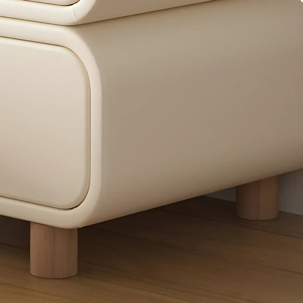 Comodino scandinavo in similpelle con finitura in similpelle