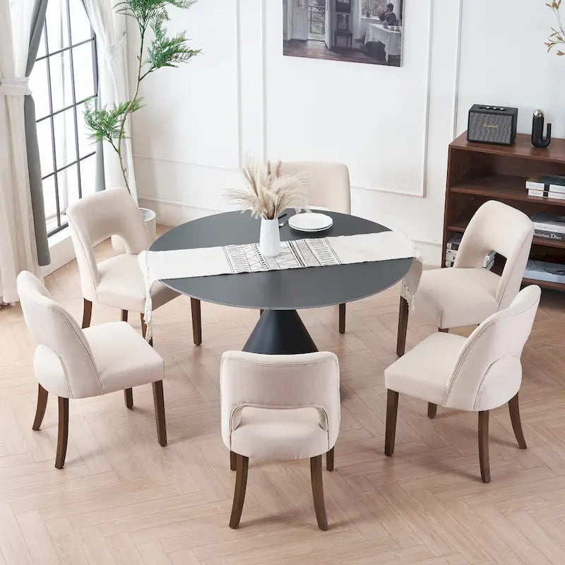 Set di 4 sedie da pranzo imbottite in tessuto