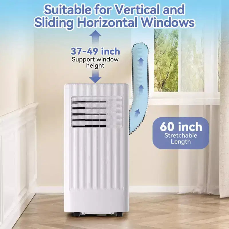 Condizionatori portatili, Flarhetoric 10000 BTU Raffreddamento/Ventilatore/Deumidificatore 3 IN 1 Unità AC portatile per stanze di 52 M², Unità per ambienti a bassa rumorosità