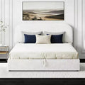 Letto imbottito queen size con contenitore sollevabile - Bianco