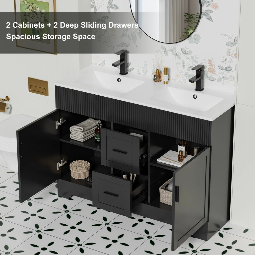 Mobile bagno 30/36/48 Wavy Line con lavabo e rubinetto