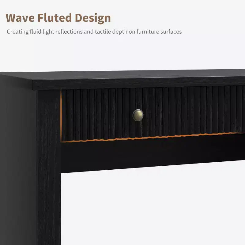Contenitore scanalato per scrivania da ufficio, scrivania direzionale moderna da 54" con stazione di ricarica, scrivania in legno per computer con cassetti classificatori per studio