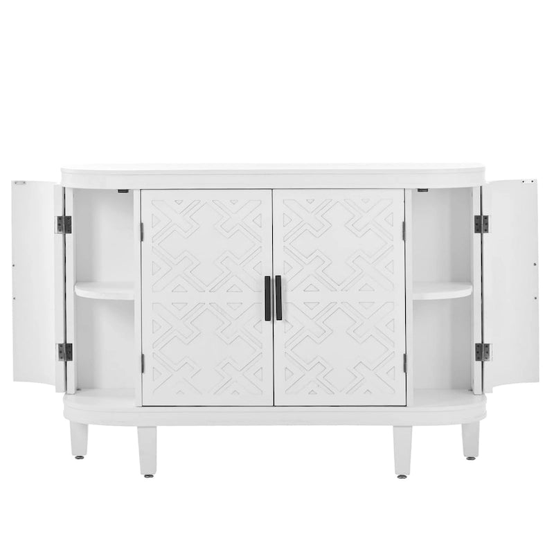 Mobiletto Accent Sideboard in Legno con Ante a Fantasia Anticata per Corridoio, Ingresso, Soggiorno, Camera da Letto
