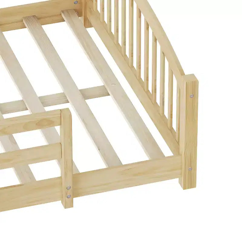 Luxystar Letto Montessori Matrimoniale a Profilo Basso con Sponde di Sicurezza e Testiera