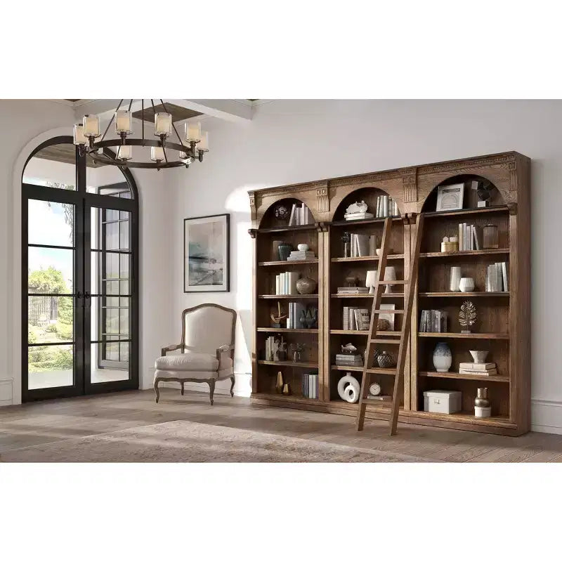 94 Traditional Tall Bookcase Wall, Collezione Stratton Marrone - Martin Furniture