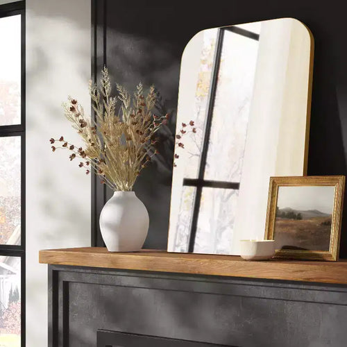 Specchio da mensola infinito in ottone 61 x 91 cm - Threshold™: resistente alla ruggine, montaggio a parete, arredamento moderno