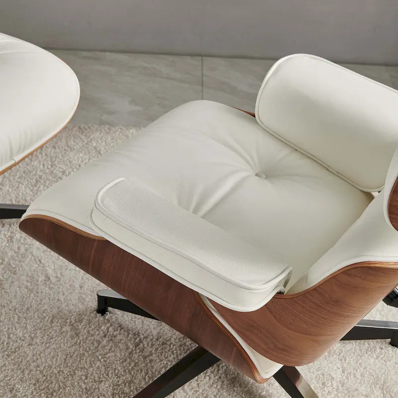 Poltrona reclinabile Mid-Century Modern in pelle