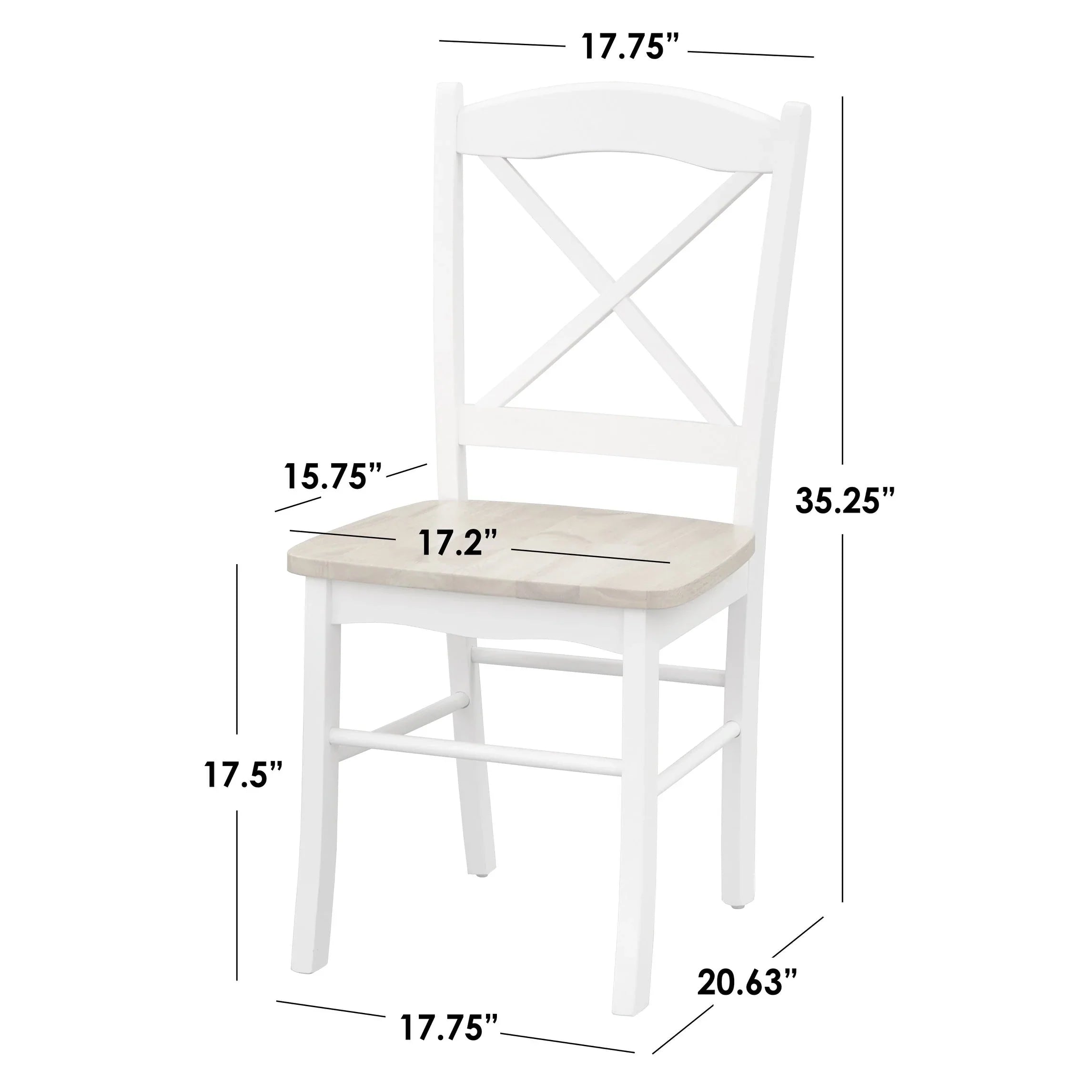 Sedie da pranzo per cottage di campagna Simple Living (set da 2)