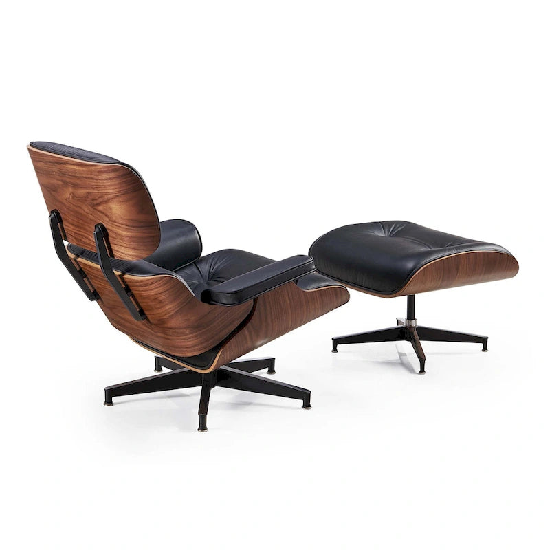 Poltrona reclinabile Mid-Century Modern in pelle