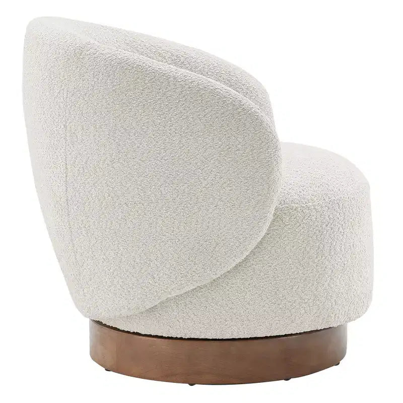 Poltrona a botte girevole imbottita Spruce&Spring con base in legno