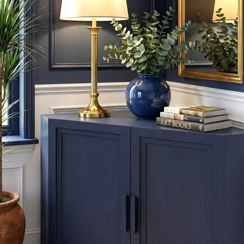 Mobile ad Angolo Dovelina con Ripiani Regolabili Credenza Buffet Vetrinetta Vino Mobile da Cucina e Sala da Pranzo con Ante in Legno - 31H x 31W, 36H x 31W