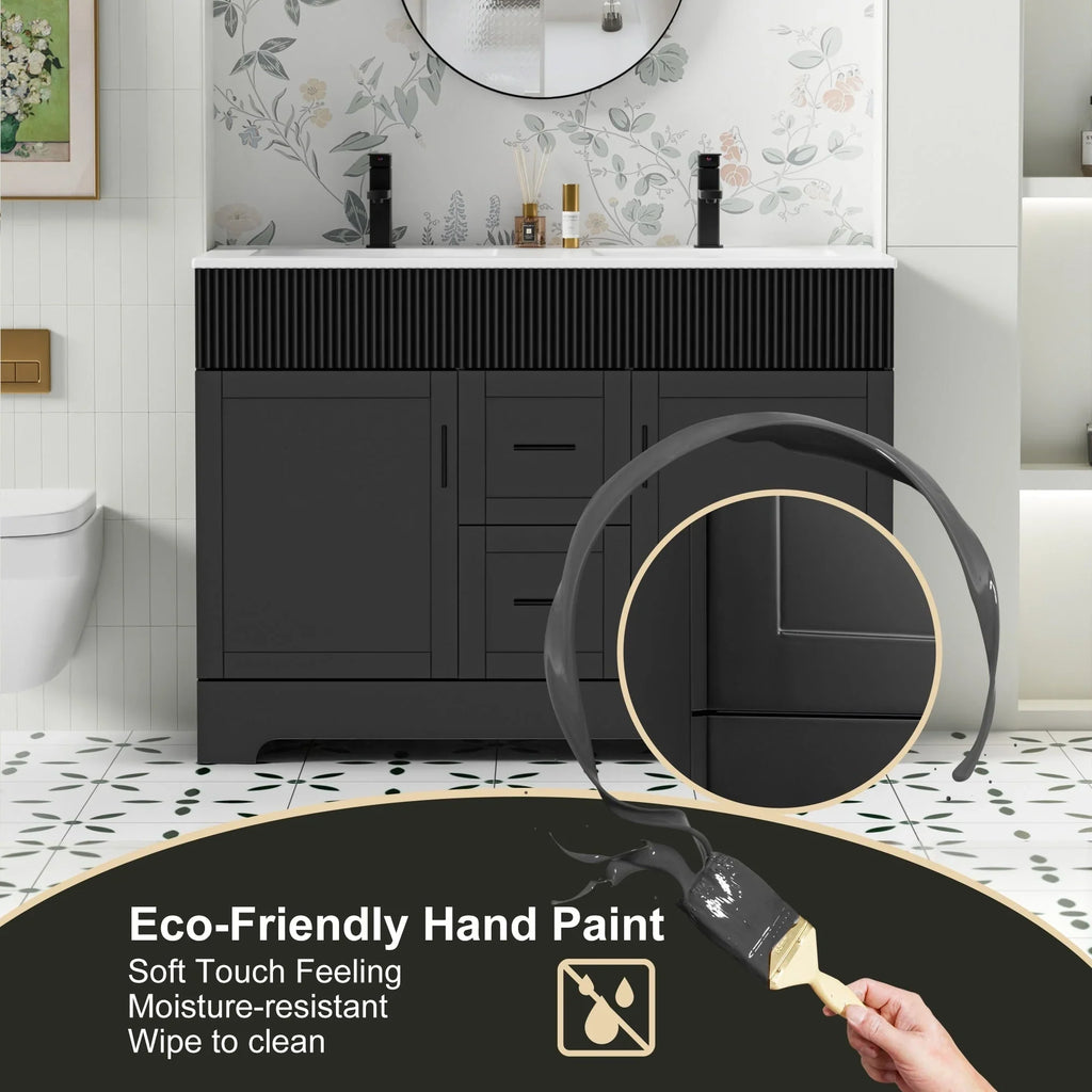 Mobile bagno 30/36/48 Wavy Line con lavabo e rubinetto