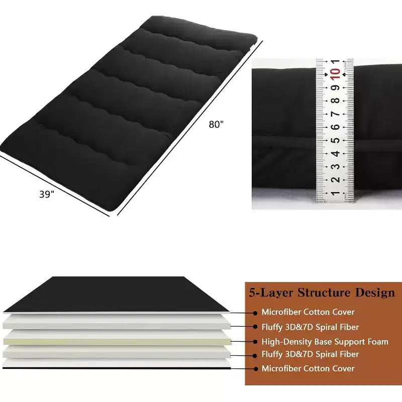 Materasso Futon Giapponese, Materassino Pieghevole da Pavimento, Tappetino Tatami per Casa, Materasso da Campeggio