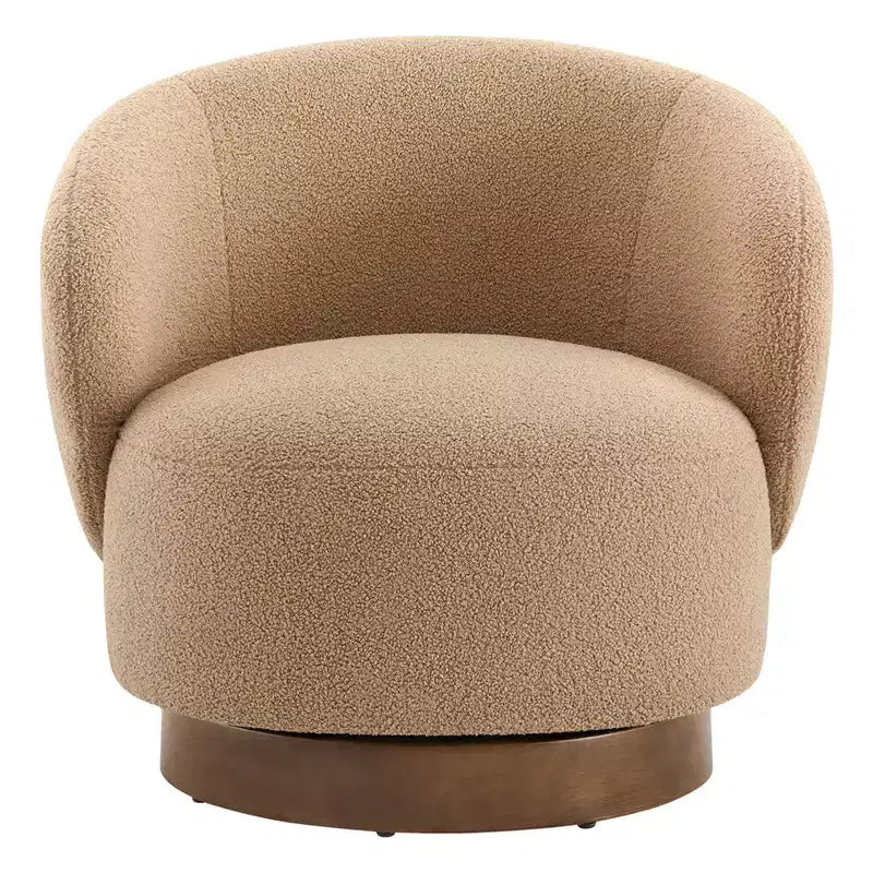 Poltrona a botte girevole imbottita Spruce&Spring con base in legno