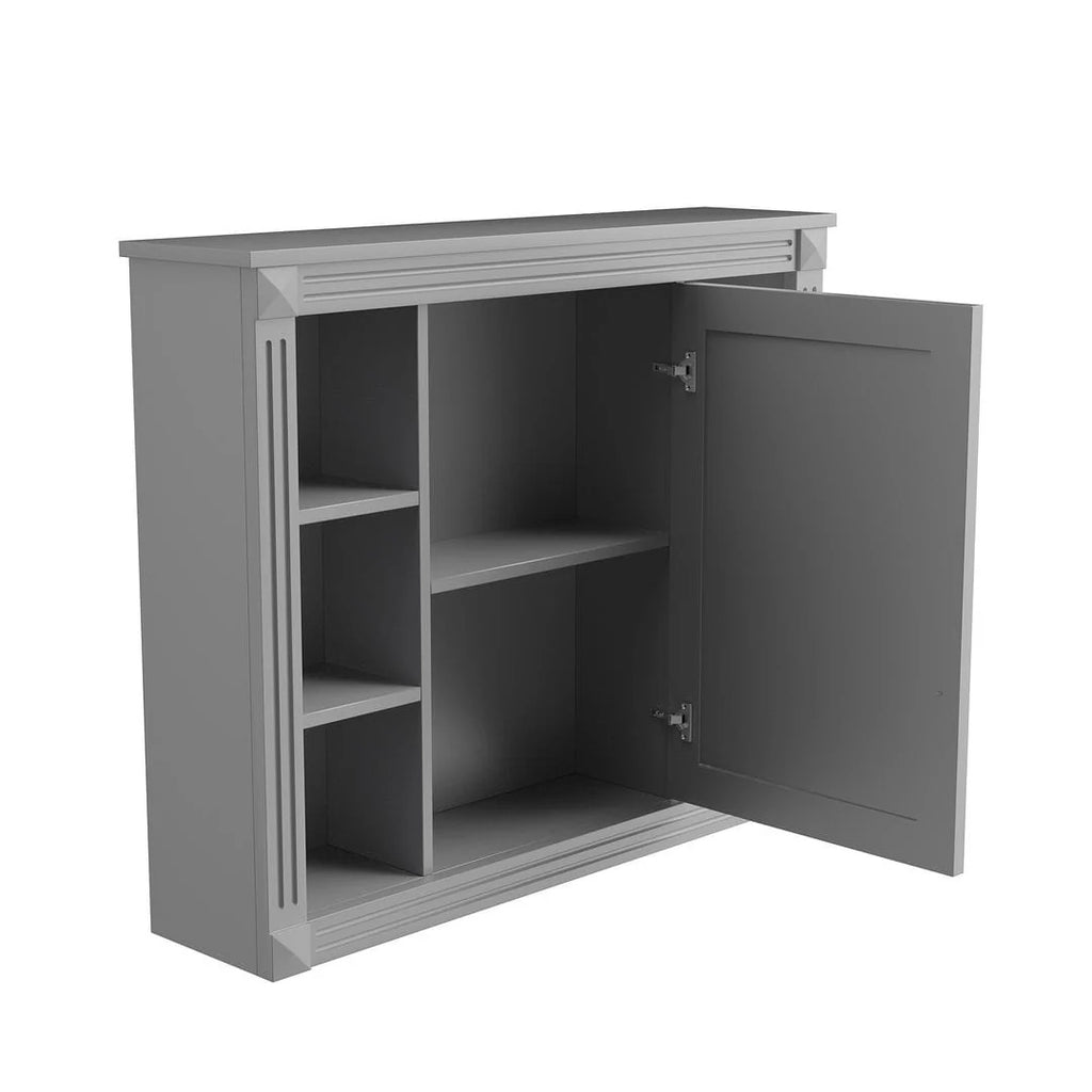Mobile Bagno Moderno da 90cm con Lavabo Integrato e Specchiera, 2 Ante e 2 Cassetti