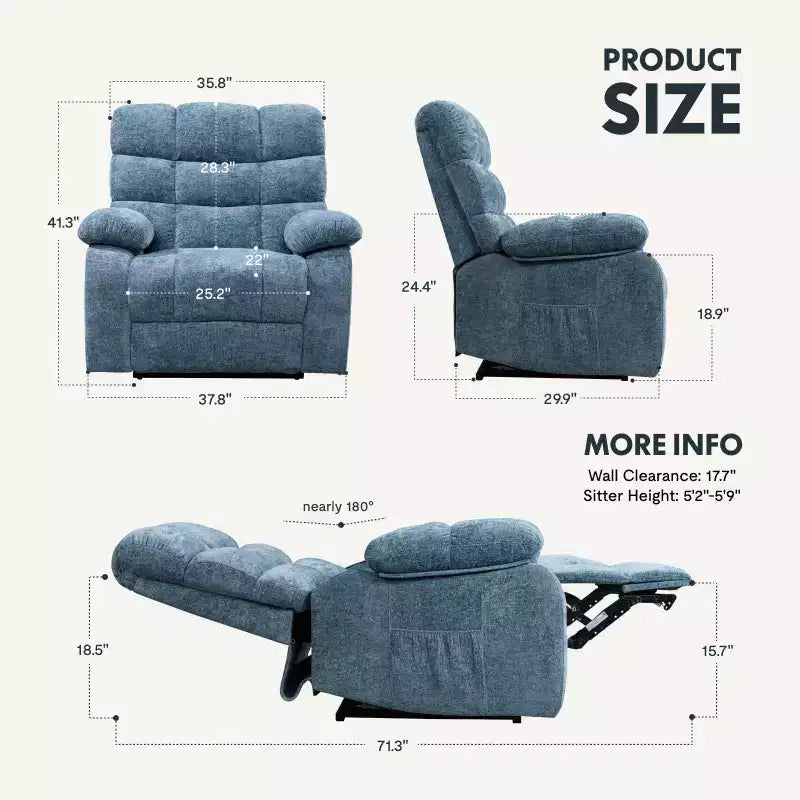 Fauteuil inclinable électrique XL6-Cloud avec massage