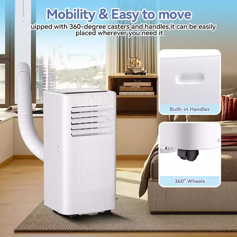 Condizionatori portatili, Flarhetoric 10000 BTU Raffreddamento/Ventilatore/Deumidificatore 3 IN 1 Unità AC portatile per stanze di 52 M², Unità per ambienti a bassa rumorosità