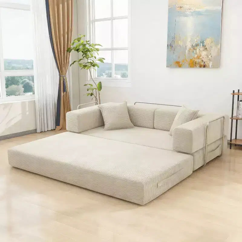 Dyonery 78Divano Letto Pieghevole Convertibile in Corduroy King Size Divano Letto a Pavimento Combinazione 4-in-1 Divano Modulare Componibile Divano Comodo Pieghevole.