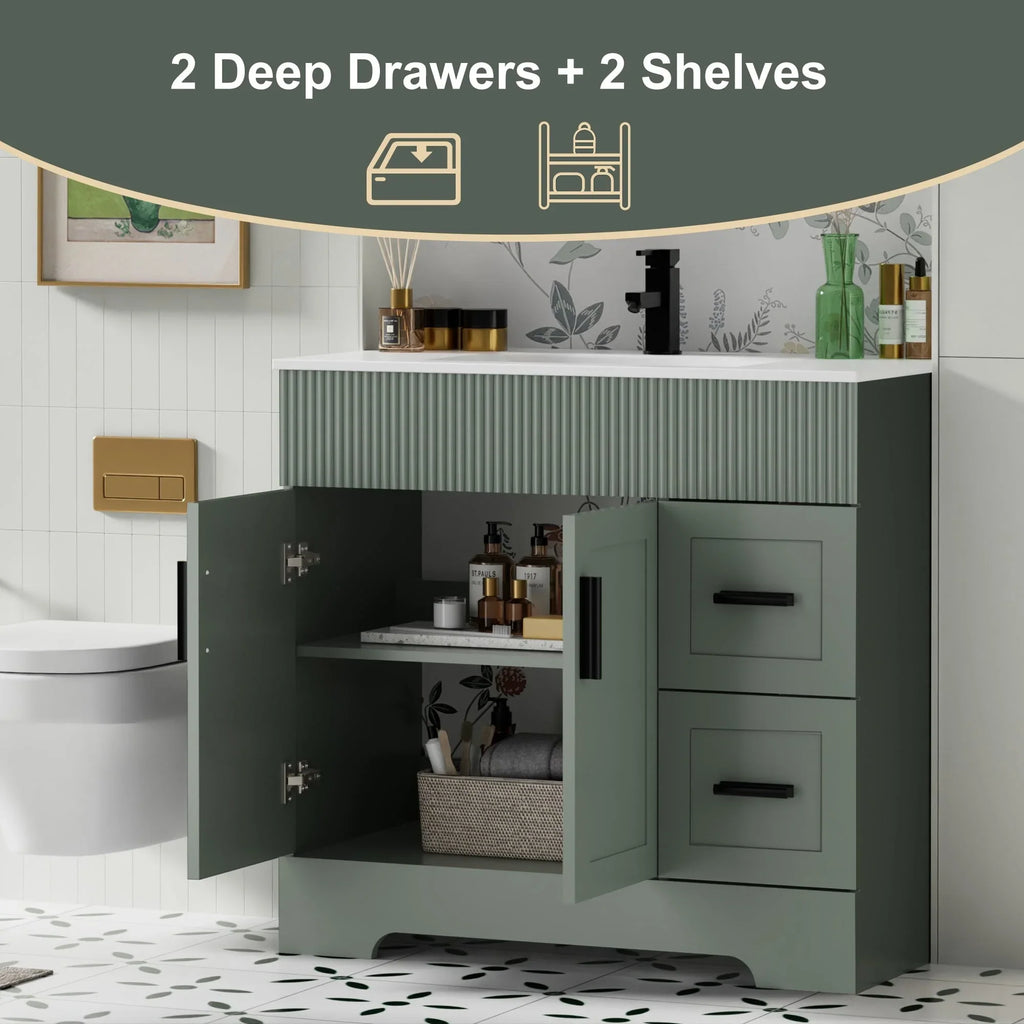 Mobile bagno 30/36/48 Wavy Line con lavabo e rubinetto