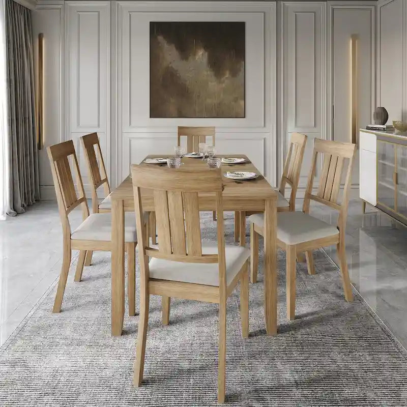 Set da pranzo classico in legno a 7 pezzi CraftPorch