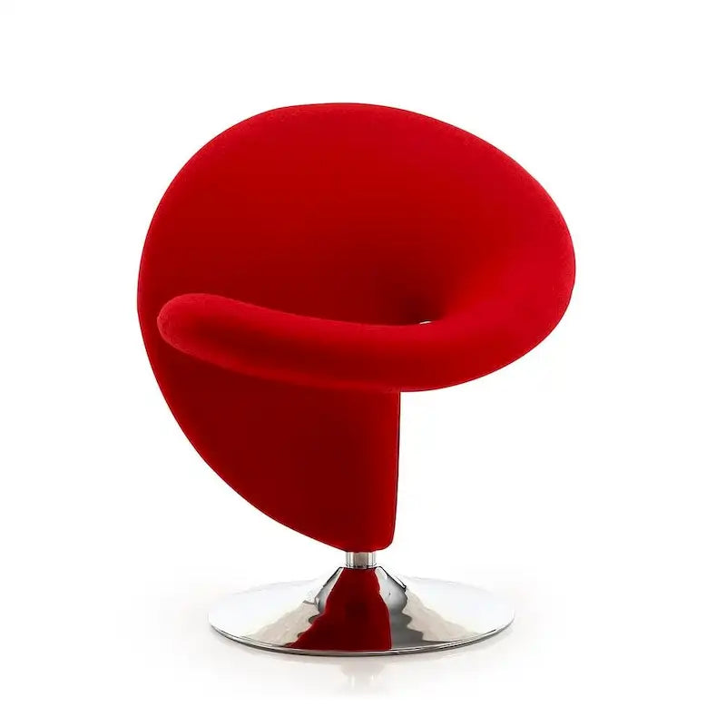 Poltrona girevole accent Curl Chrome di Manhattan Comfort in misto lana (Set di 2)