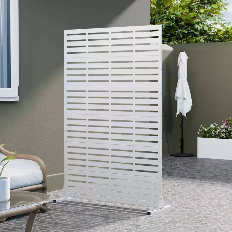 MAYEERTY 72x47 Pannello Paravento per Esterni Bianco Naturale, Set da 6 Pezzi Divisorio Pieghevole Naturale per Cortile e Giardino