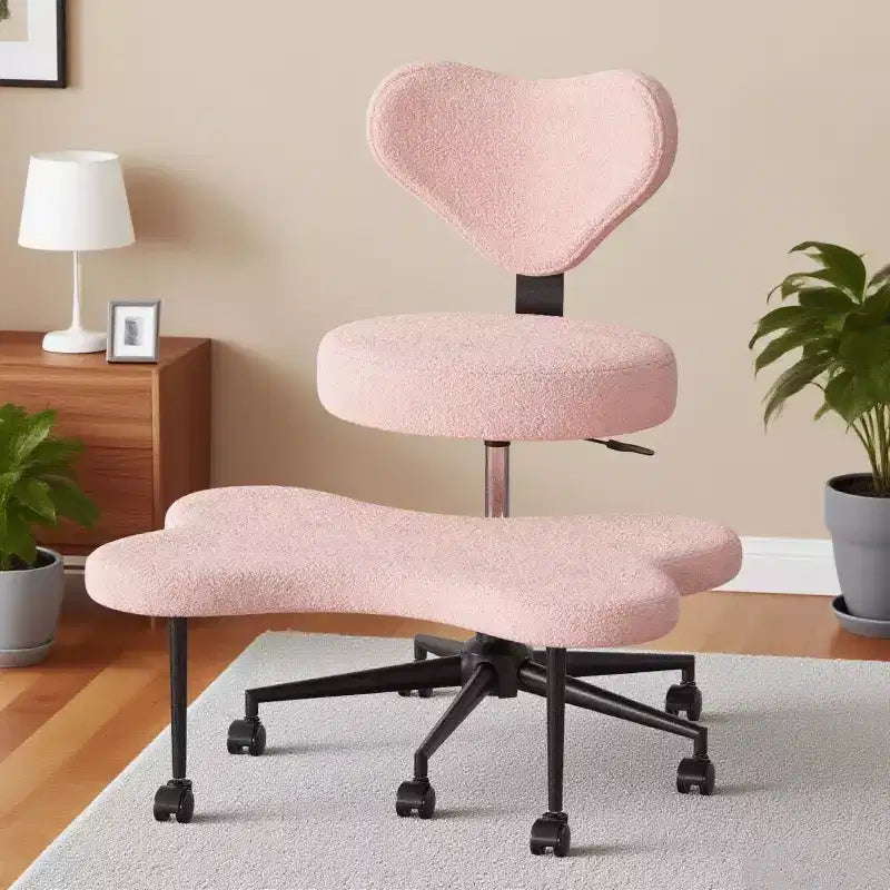 Pinmoco Sedia da ufficio ergonomica Criss Cross, sedia da meditazione regolabile in altezza, girevole a 360°, supporto lombare, sedia da lavoro e da ufficio, sedia ADHD
