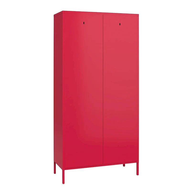 Armadietto/Mobiletto metallico alto a 2 ante, arancione/rosa, a 1 posto