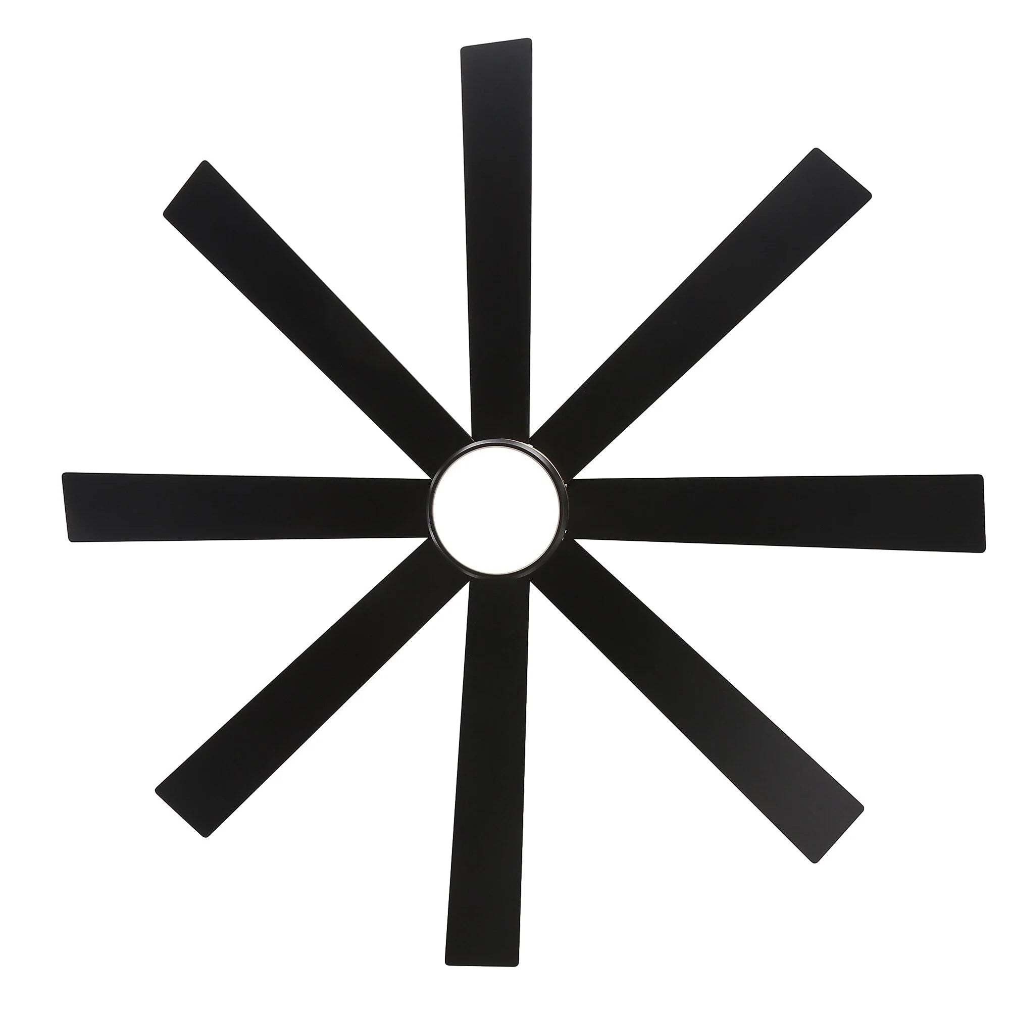 Ventilatore da soffitto nero da 65 pollici a 8 pale con luce LED e telecomando