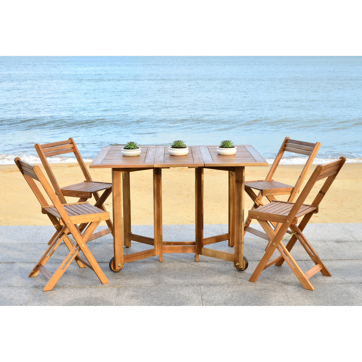 SAFAVIEH Brandy Set da pranzo da esterno 5 pezzi - 43Wx35Dx29H