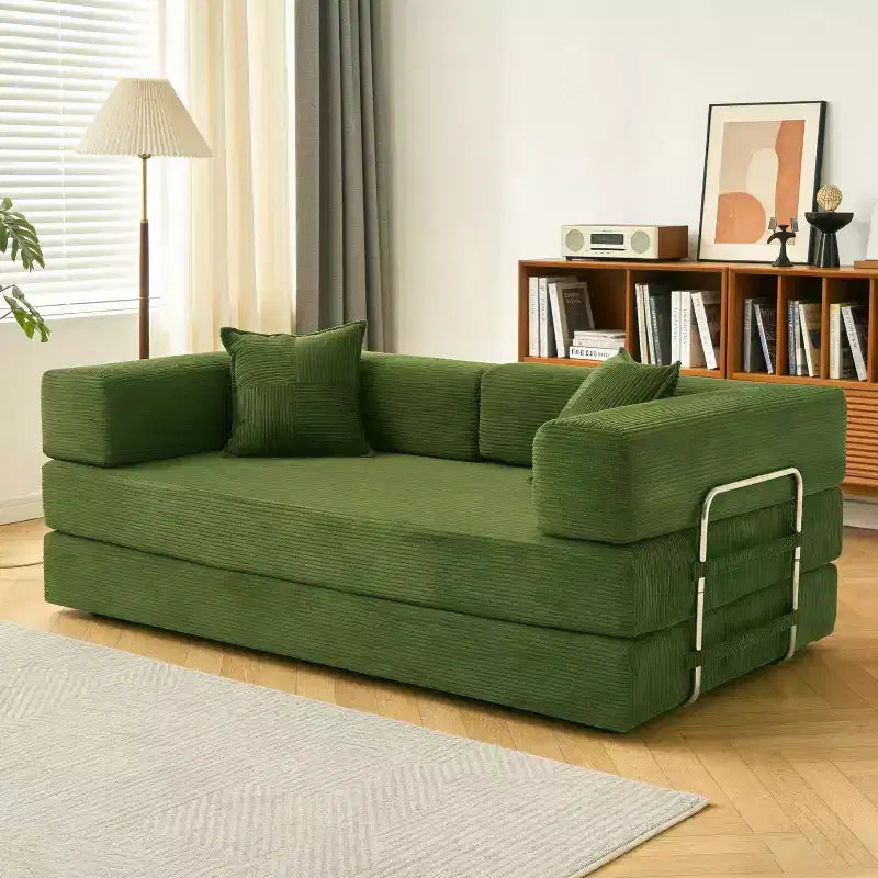 Dyonery 78Divano Letto Pieghevole Convertibile in Corduroy King Size Divano Letto a Pavimento Combinazione 4-in-1 Divano Modulare Componibile Divano Comodo Pieghevole.