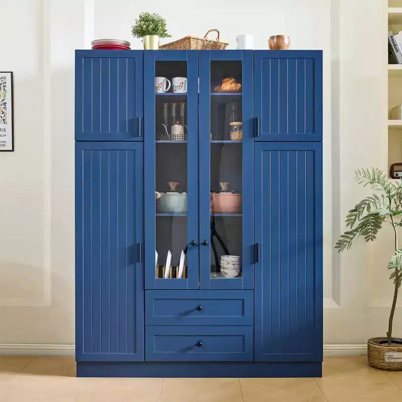 Dispensa da Cucina Autoportante Whisen 71''H, Grande Armadio Contenitore per Sala da Pranzo con 6 Ante, Ripiani Regolabili