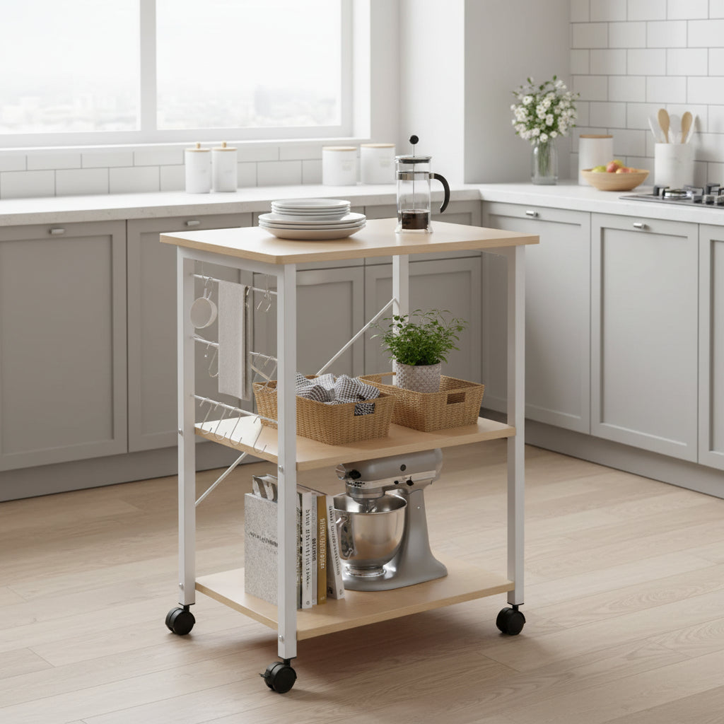 Karl Home Baker's Rack 3-Tier Kitchen Utility Microwave Oven Stand