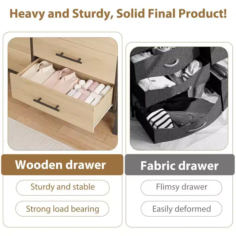 7-Drawer Dresser for Bedroom - 52" Wide Storage Chest