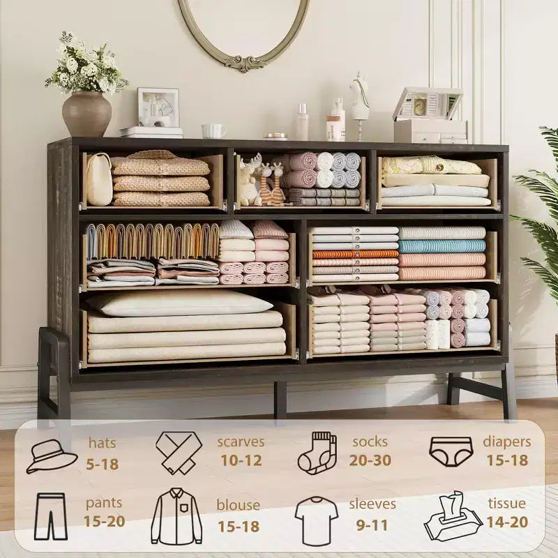 7-Drawer Dresser for Bedroom - 52" Wide Storage Chest