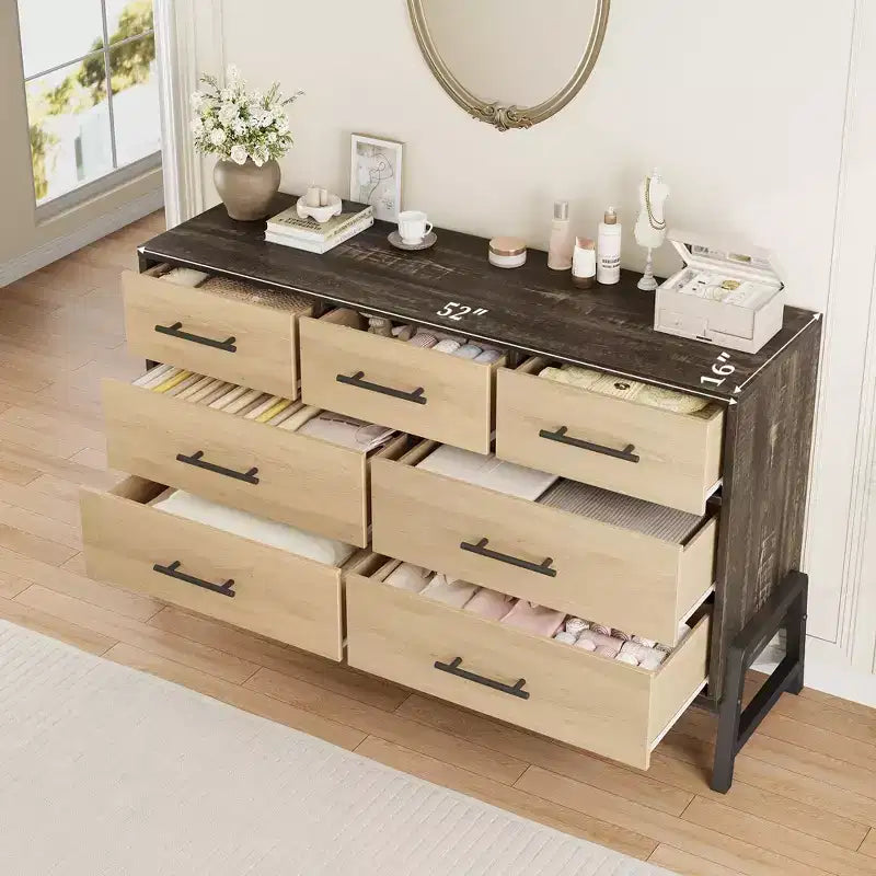 7-Drawer Dresser for Bedroom - 52" Wide Storage Chest