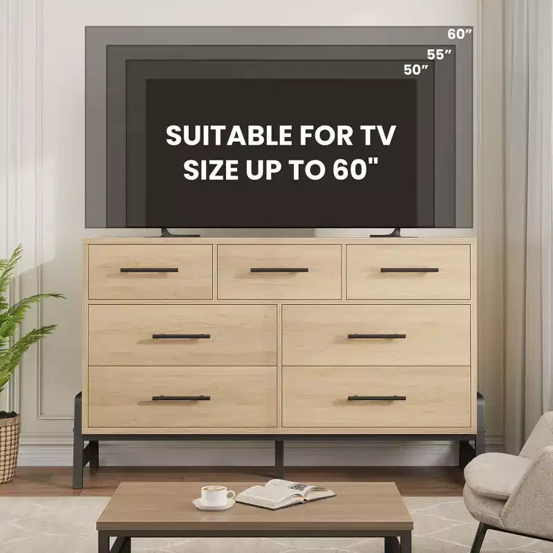 7-Drawer Dresser for Bedroom - 52" Wide Storage Chest