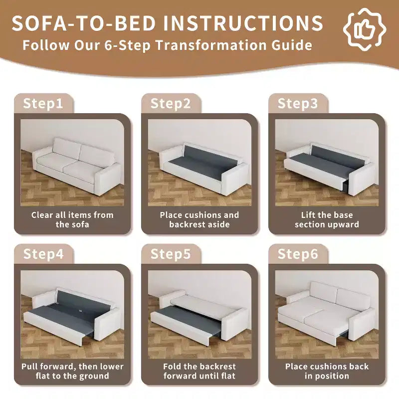 88.6" Convertible Sleeper Sofa Bed - Modern Linen Fabric Pull-Out Couch