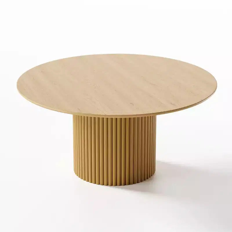 60" Round Wood Dining Table - Modern Farmhouse, Seats 6
