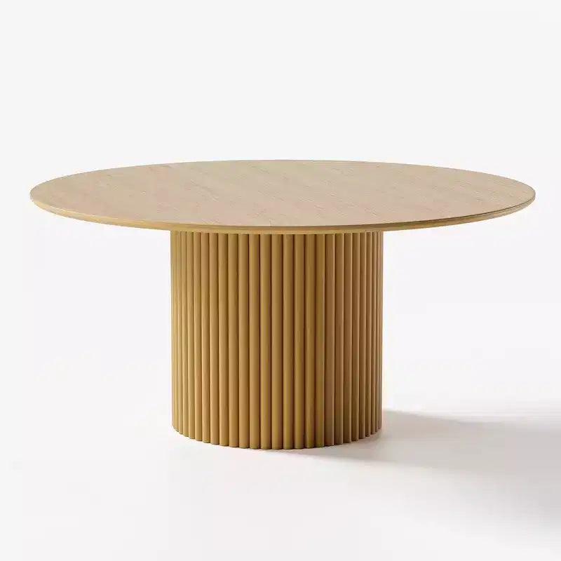 60" Round Wood Dining Table - Modern Farmhouse, Seats 6