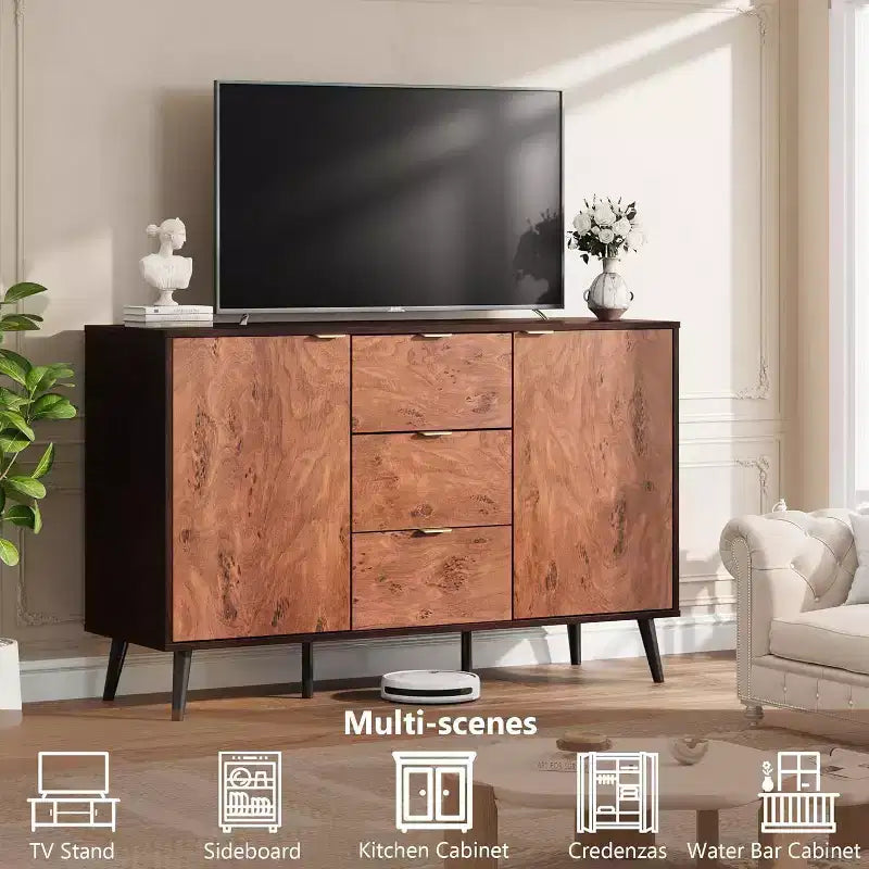 51 Buffet Cabinet with Drawers - Storage Sideboard with Shelves & Doors for Dining Room