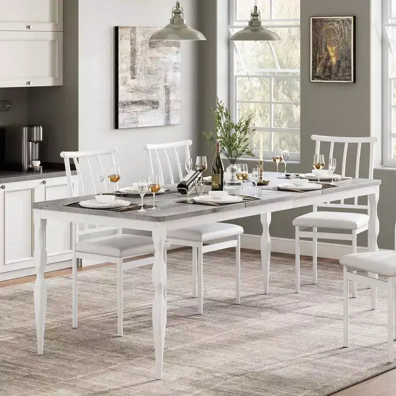 Tavolo da Pranzo Rettangolare per 6 Persone, Tavolo da Cucina Rustico da 180 cm con Ampio Piano