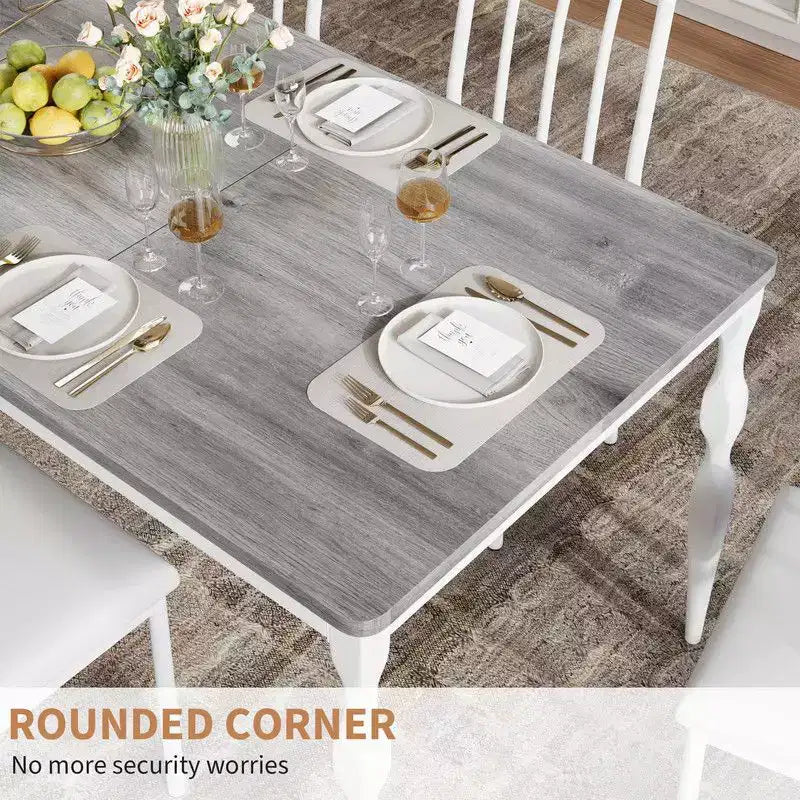 Tavolo da Pranzo Rettangolare per 6 Persone, Tavolo da Cucina Rustico da 180 cm con Ampio Piano