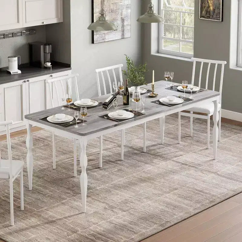 Tavolo da Pranzo Rettangolare per 6 Persone, Tavolo da Cucina Rustico da 180 cm con Ampio Piano