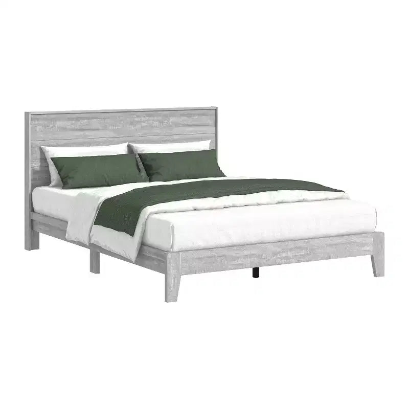 Letto Galano Queen Payne Luxe con testiera Rovere grigio polvere