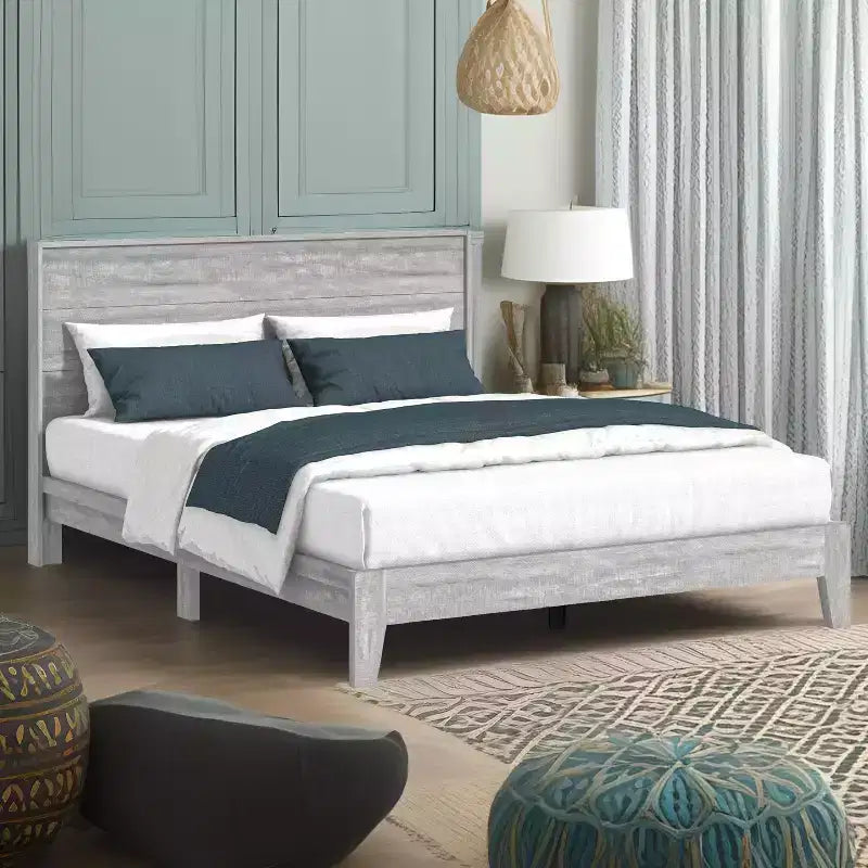 Letto Galano Queen Payne Luxe con testiera Rovere grigio polvere